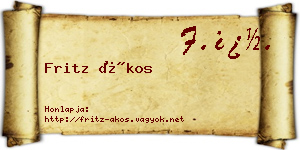 Fritz Ákos névjegykártya