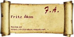 Fritz Ákos névjegykártya
